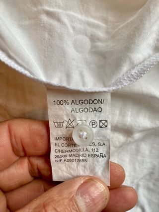 Camisa blanca bordada negra Talla L