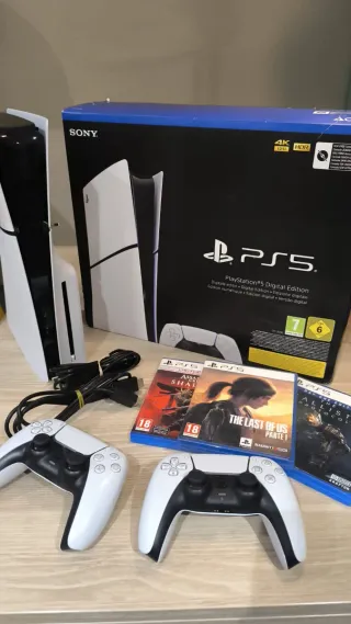 PS5 Slim Disco, 2 Mandos y Lote de juegos