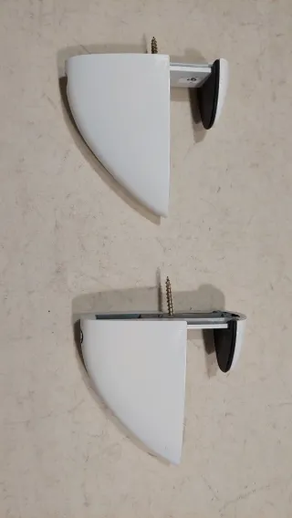 2 Soportes Clip Estantería Blancos Ajustables