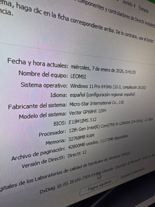 Portátil MSI i9 RTX 4080 32GB RAM