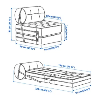 Poltrona letto VÅRKUMLA di IKEA in blu Vansta