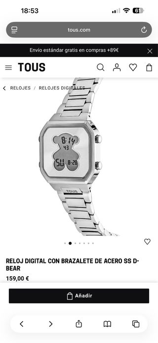 Reloj Tous D-Bear Digital Plata