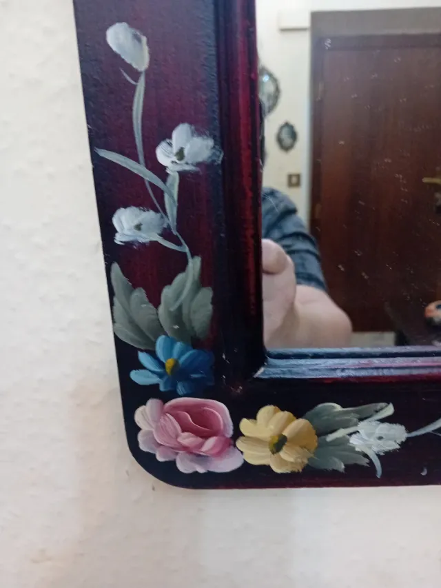 Specchio antico decorato a mano