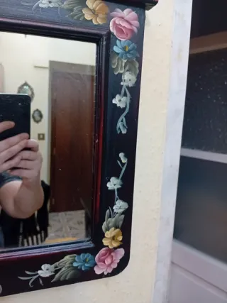 Specchio antico decorato a mano