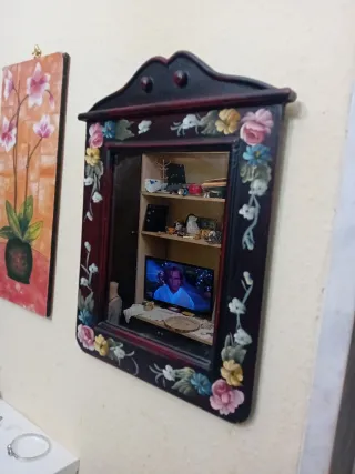 Specchio antico decorato a mano