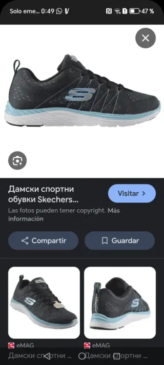 Zapatilla Deportiva Mujer Skechers Negra y Azul