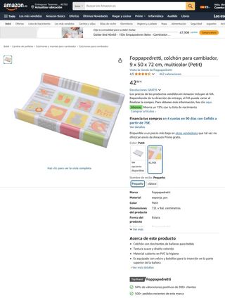 Materassino per cambio del pannolino Foppapedretti 50x72 cm