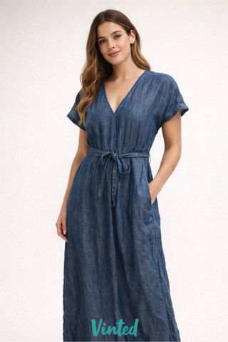 Abito lungo blu benetton Donna