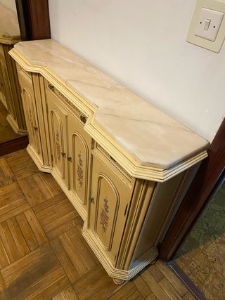 Mueble buffet antiguo mármol y madera