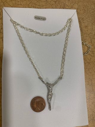 Cadena con Cristo de Dalí Plata 1ª Ley