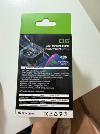 Transmisor FM Bluetooth Coche STRALLOR