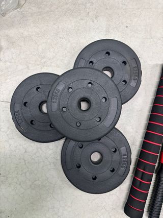 Set di manubri regolabili con barra lunga