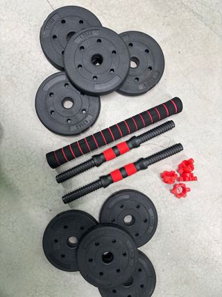 Set di manubri regolabili con barra lunga