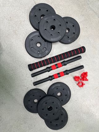 Set di manubri regolabili con barra lunga