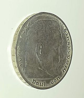 5 Marcos 1936 Hindenburg Tercer Reich PLATA