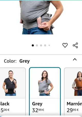 Fular portabebés gris CuddleBug