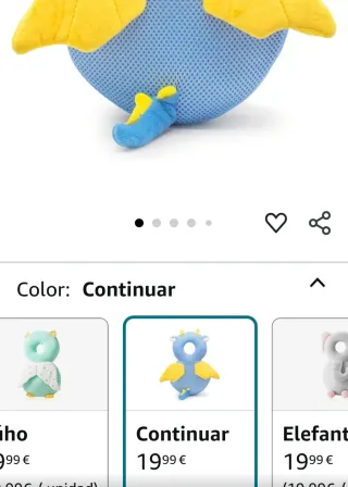 Protector cabeza bebé dragón azul