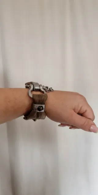 Bracciale Pelle e Acciaio Artigianale Unisex