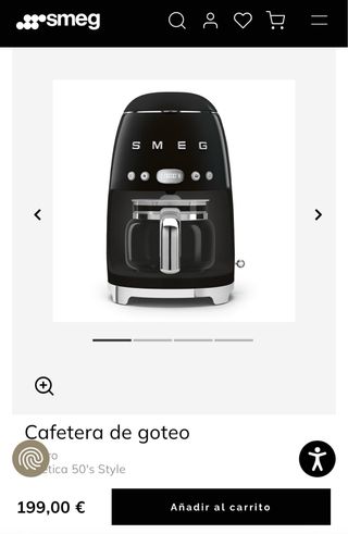 Cafetera SMEG Goteo Negra - Precintada