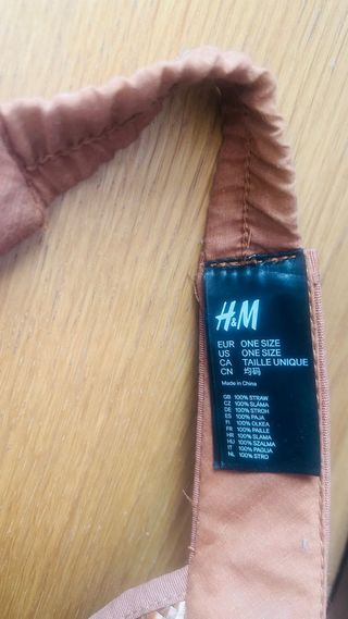 Visera H&M Grande Verano Beige Marrón Velcro
