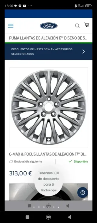 -55% DESCUENTO Llantas Ford de varios modelos 17 y