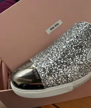 Sneakers Miu Miu Glitter con piattaforma