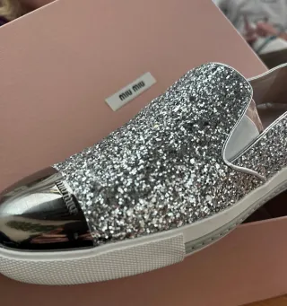 Sneakers Miu Miu Glitter con piattaforma