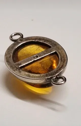Ciondolo Vintage Ambra e Argento