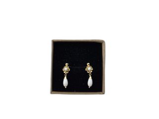 pendientes oro 18k con piedra con cuarzo