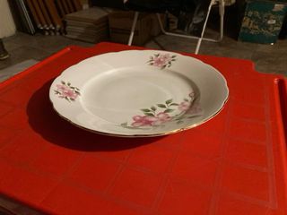 Set piatti porcellana Bohemia fiori rosa