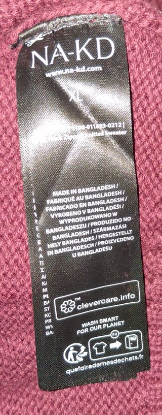 Jersey NA-KD burdeos con cremallera