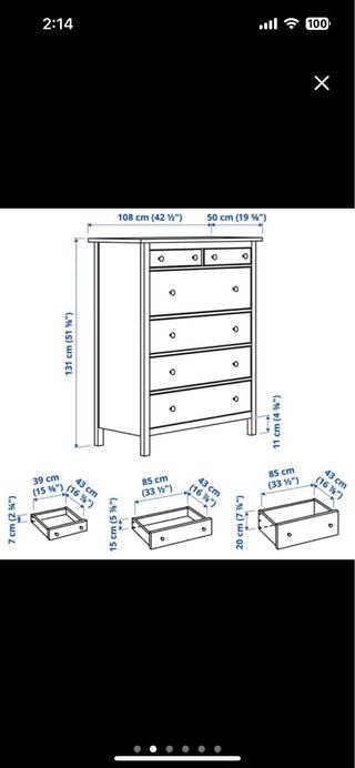 Cómoda Hemmes Ikea 6 cajones