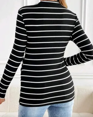 Jersey premamá rayas blanco y negro