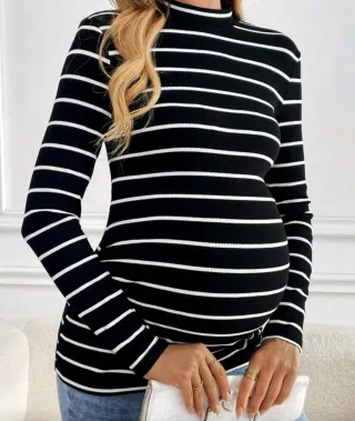 Jersey premamá rayas blanco y negro