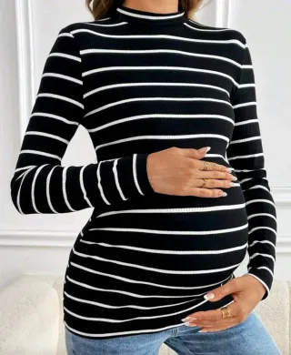 Jersey premamá rayas blanco y negro