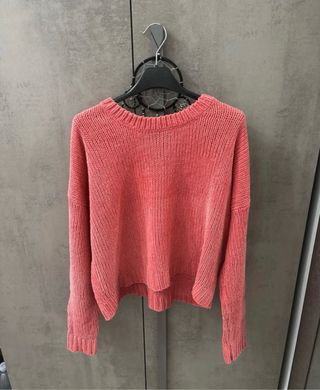 Maglione corallo effetto velluto