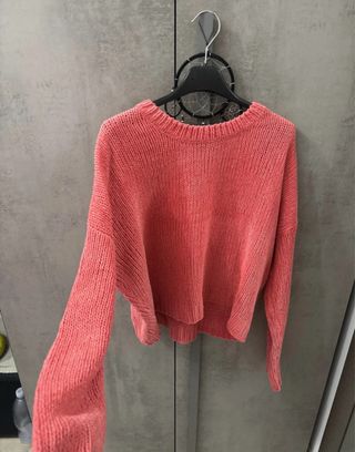 Maglione corallo effetto velluto