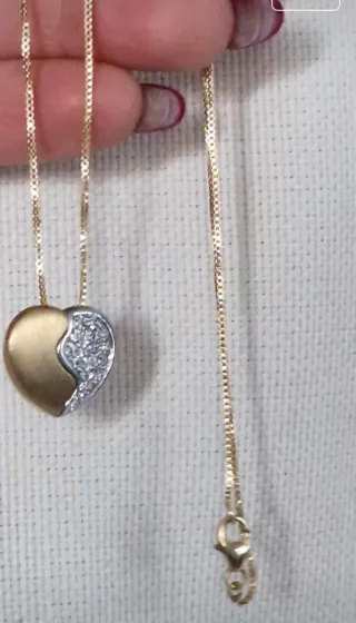 Collana Donna in Argento 925,Oro e Duraliti