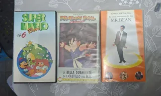 Lote 3 VHS: Super Mario, Dragon Ball, Mr. Bean