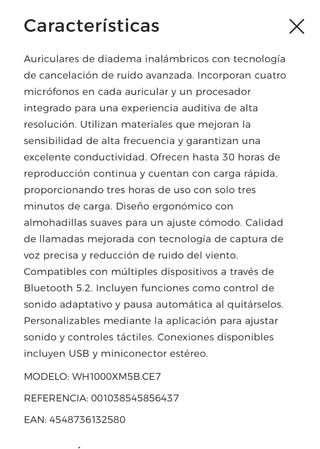 CON SEGURO! Sony WH-1000XM5 Negros