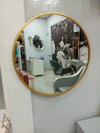 Espejo redondo dorado