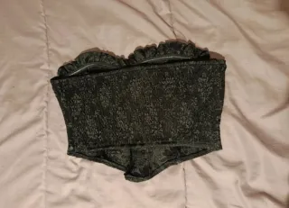 Top Corsé Negro Flores