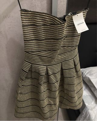 Vestito Pimkie fantasia righe oro nero