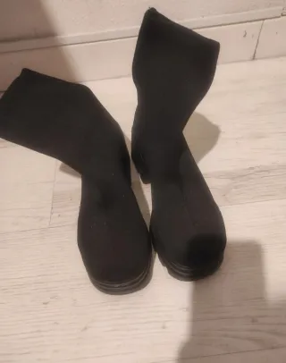 Botas tela negras plataforma