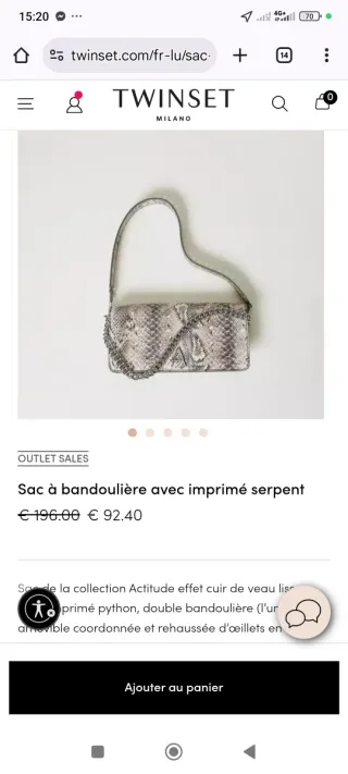 Bolso bandolera estampado serpiente TWINSET