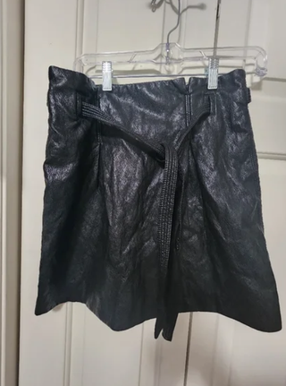 Minifalda de cuero negra Free People