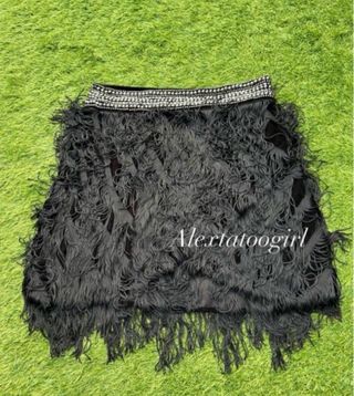 Falda Zara flecos XS