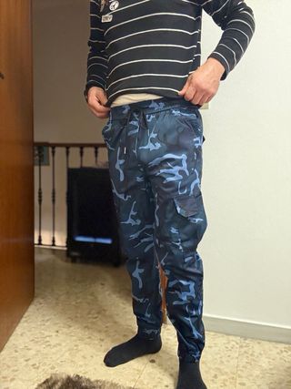 Pantalones Cargo Camuflaje Azul