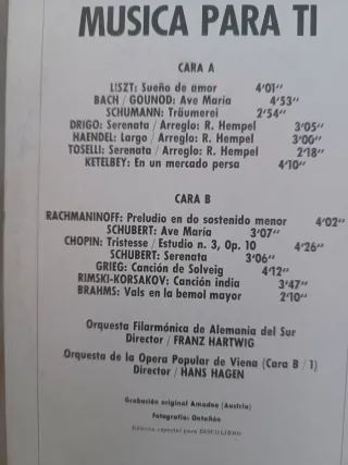 2x Vinilos - MÚSICA PARA TI y MÚSICA PARA TI / 2