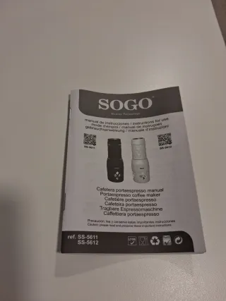 Cafetera SOGO Portaespresso Manual SS-5612